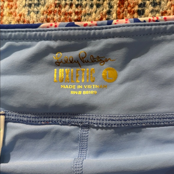 Lilly Pulitzer Luxletic UPF 50+ Fern Skort Borealis Blue Swim On Over SZ L EUC - Picture 2 of 6